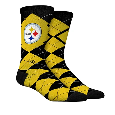 Chaussettes unisexes Rock Em Socks Pittsburgh Steelers Argyle Knitted Dress Socks
