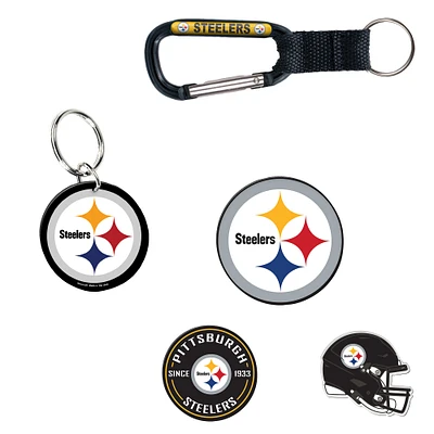 Lot de 5 porte-clés et aimants pour réfrigérateur WinCraft Pittsburgh Steelers