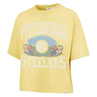 Women's '47  Yellow Pittsburgh Steelers Florentina Montauk Cropped T-Shirt