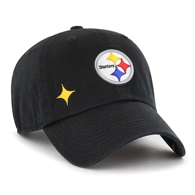 Casquette ajustable '47 Black Pittsburgh Steelers Confetti Icon Clean Up pour femmes