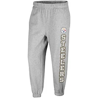 Women's '47 Gray Pittsburgh Steelers Double Pro Harper Jogger Sweatpants