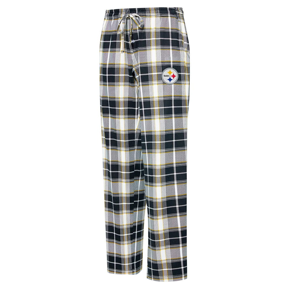 Women's Concepts Sport Black Pittsburgh Steelers Ashford Plaid Knit Pants