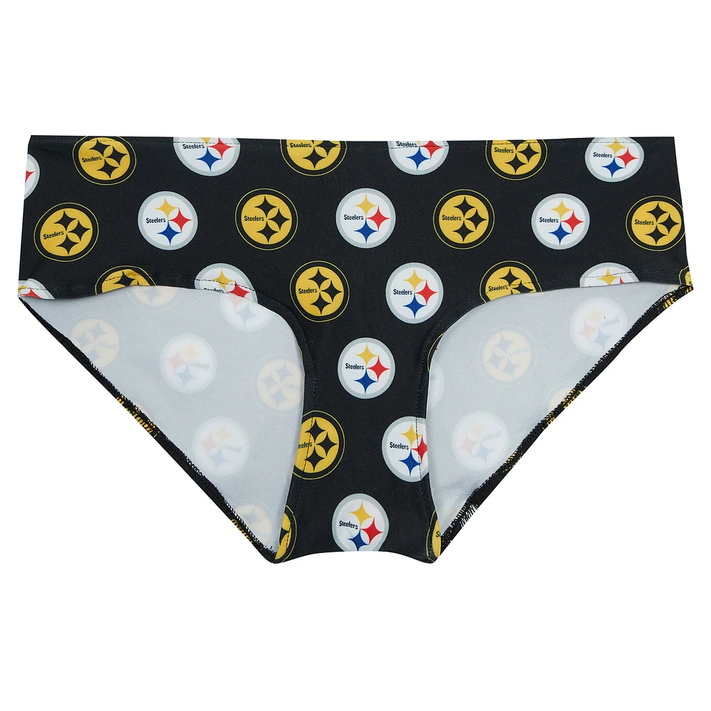 Women's Concepts Sport Black Pittsburgh Steelers Record Allover Print Knit Panty