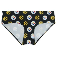 Women's Concepts Sport Black Pittsburgh Steelers Record Allover Print Knit Panty