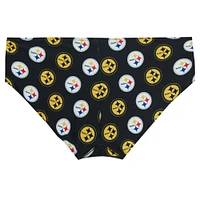 Women's Concepts Sport Black Pittsburgh Steelers Record Allover Print Knit Panty