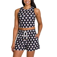Women's Concepts Sport Pittsburgh Steelers Gauge Allover Print Cropped Tank Top & Shorts Sleep Set