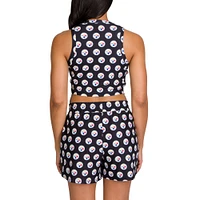 Women's Concepts Sport Pittsburgh Steelers Gauge Allover Print Cropped Tank Top & Shorts Sleep Set