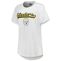 Women's Concepts Sport White/Charcoal Pittsburgh Steelers Sonata T-Shirt & Leggings Sleep Set