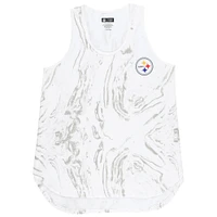 Women's Concepts Sport White Pittsburgh Steelers Plus Quartz Tank Top & Shorts Set