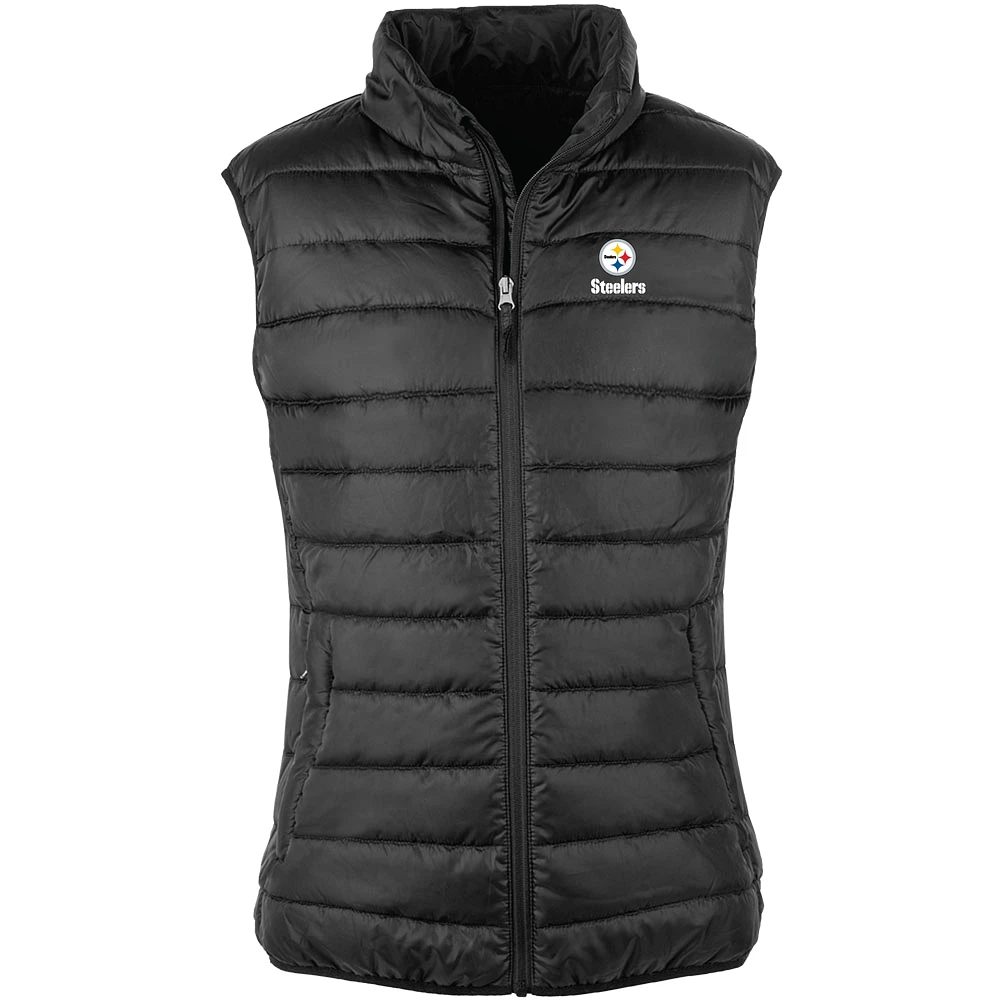 Women's Dunbrooke  Black Pittsburgh Steelers Alberta Full-Zip Vest