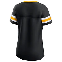 Women's Fanatics Black Pittsburgh Steelers Original State Lace-Up T-Shirt