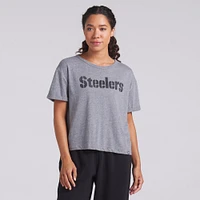 Women's Fanatics Heather Gray Pittsburgh Steelers Tri-Blend T-Shirt