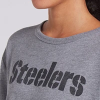 Women's Fanatics Heather Gray Pittsburgh Steelers Tri-Blend T-Shirt