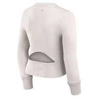 Women's Fanatics White Pittsburgh Steelers Studio Fitted Long Sleeve Gym Top