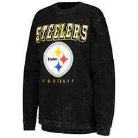 Women's G-III 4Her by Carl Banks Black Pittsburgh Steelers Comfy Cord Pullover Sweatshirt