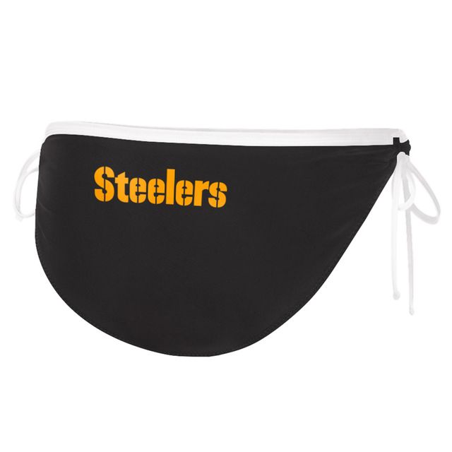 Maillot de bain pour femme G-III 4Her by Carl Banks Black Pittsburgh Steelers Logo Perfect Match - Bas bikini