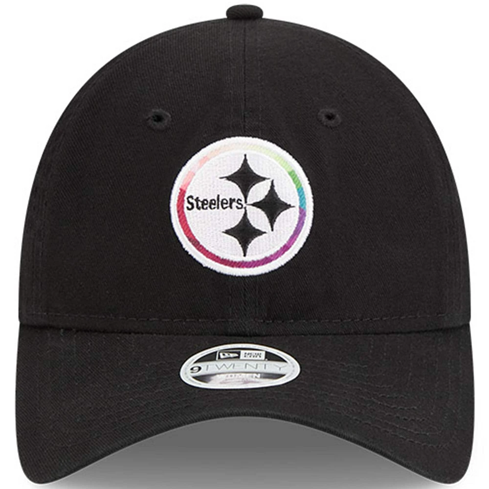 Women's New Era  Black Pittsburgh Steelers 2023 NFL Crucial Catch 9TWENTY Adjustable Hat