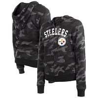 Women's New Era  Black Pittsburgh Steelers Camo Full-Zip Hoodie