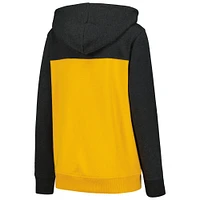 Women's New Era Black Pittsburgh Steelers Color-Block Full-Zip Hoodie