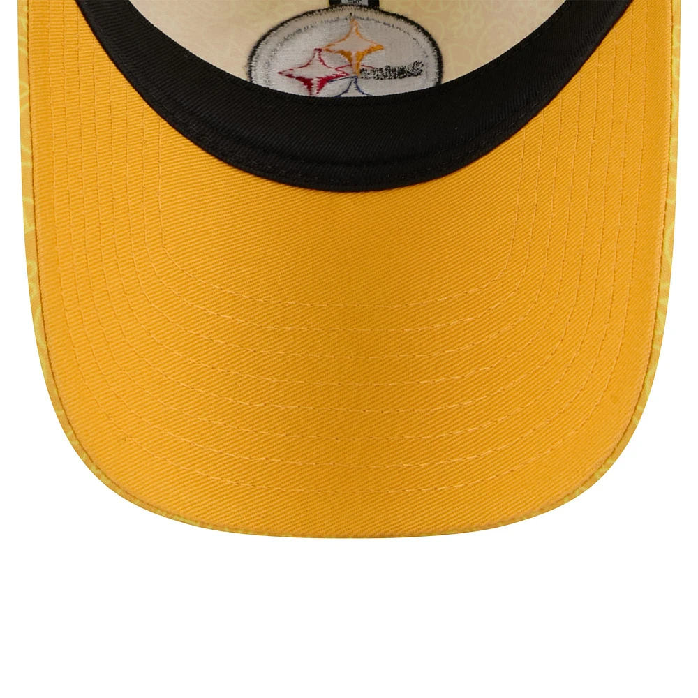 Women's New Era Gold Pittsburgh Steelers Smiley 9TWENTY Adjustable Hat