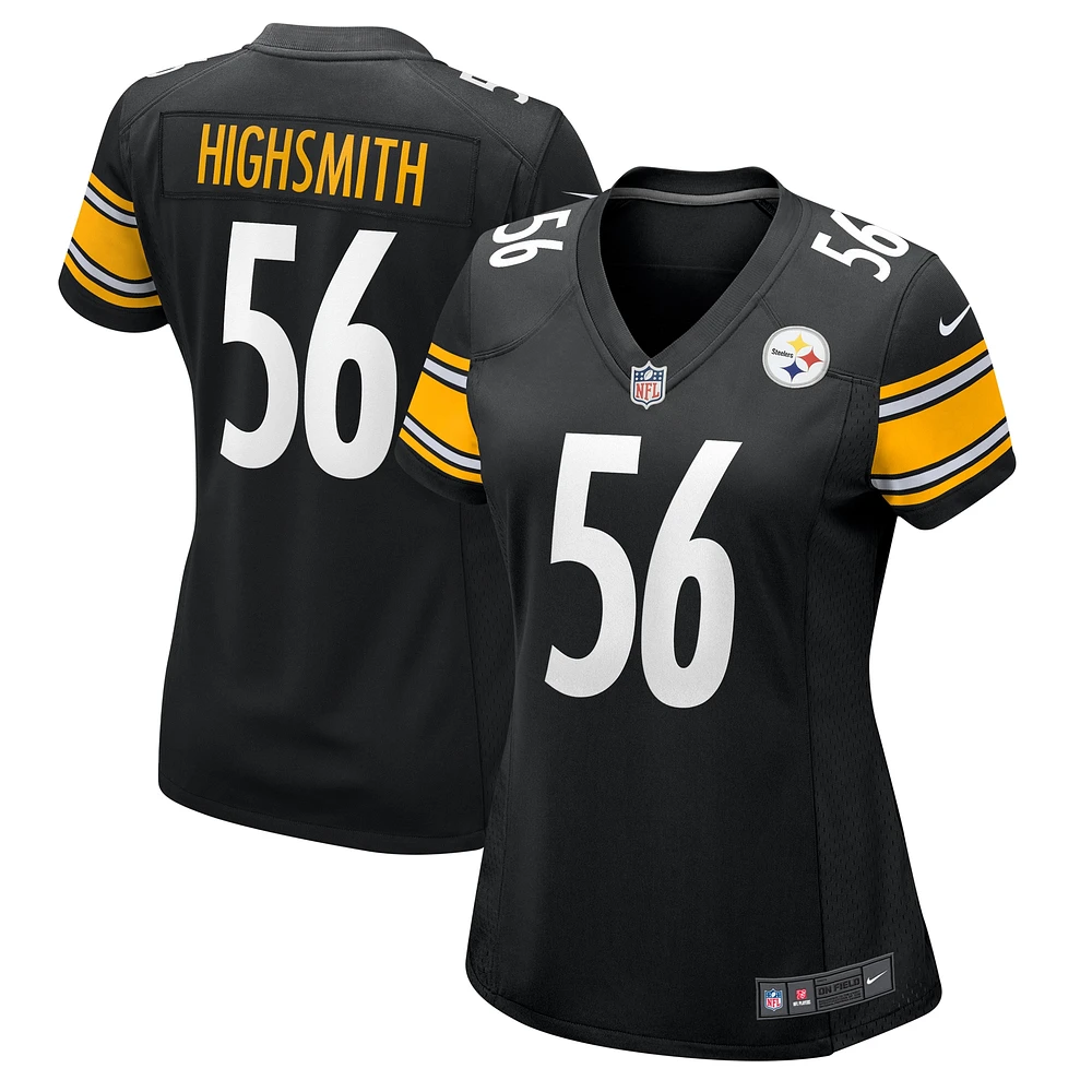 Maillot de match Nike Alex Highsmith noir des Steelers Pittsburgh pour femme