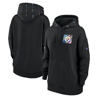 Women's Nike  Black Pittsburgh Steelers 2023 NFL Crucial Catch Club Pullover Hoodie
