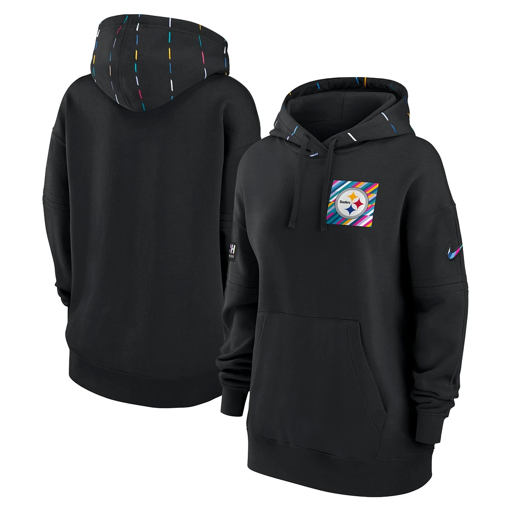 Women's Nike Black Pittsburgh Steelers 2023 NFL Crucial Catch Club Pullover Hoodie