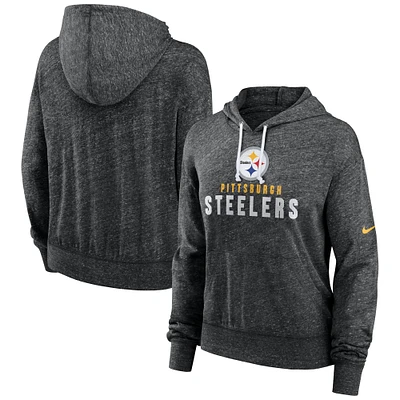 Women's Nike Black Pittsburgh Steelers Gym Vintage Lightweight Pullover Hoodie
