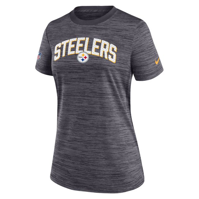 T-shirt pour femme Nike Pittsburgh Steelers Sideline Velocity Lockup Performance - Noir