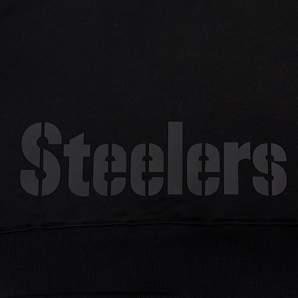 Women's Pro Standard Black Pittsburgh Steelers Jeweled Cropped Pullover Hoodie