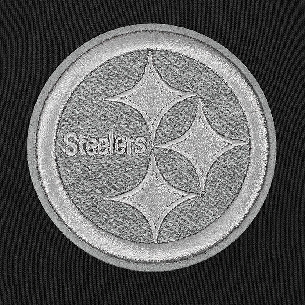 Women's Pro Standard Gray Pittsburgh Steelers Reverse French Terry Colorblock Full-Zip Hoodie