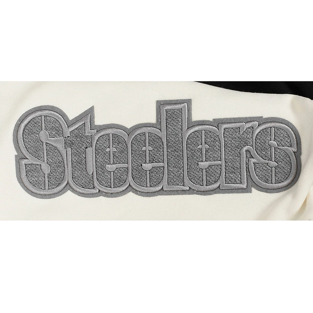 Women's Pro Standard Gray Pittsburgh Steelers Reverse French Terry Colorblock Full-Zip Hoodie