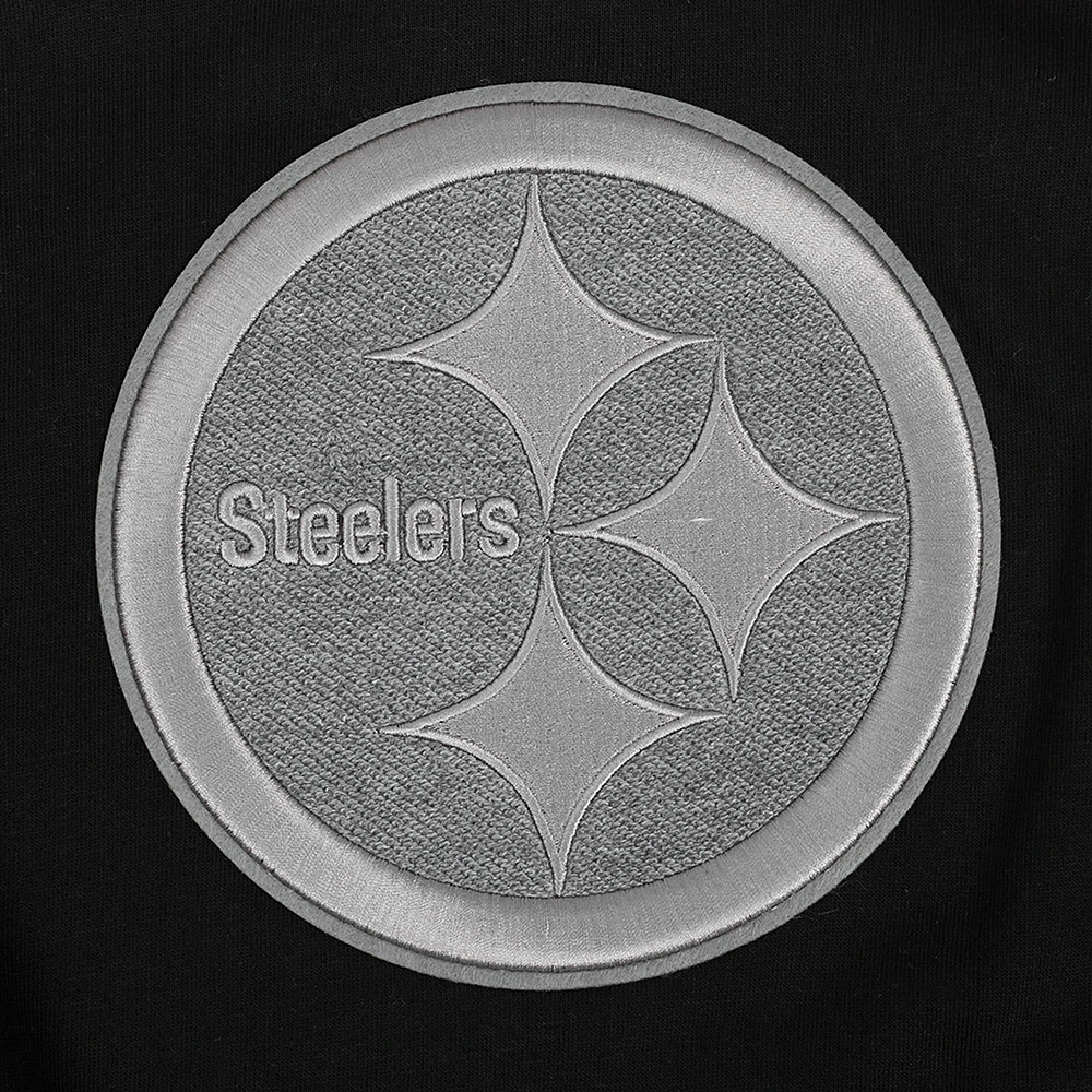 Women's Pro Standard Gray Pittsburgh Steelers Reverse French Terry Colorblock Full-Zip Hoodie