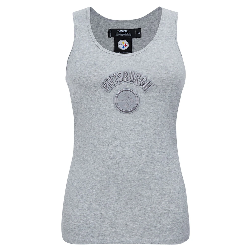Women's Pro Standard Heather Gray Pittsburgh Steelers Triple Tonal Racerback Tank Top