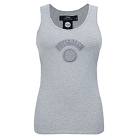 Women's Pro Standard Heather Gray Pittsburgh Steelers Triple Tonal Racerback Tank Top