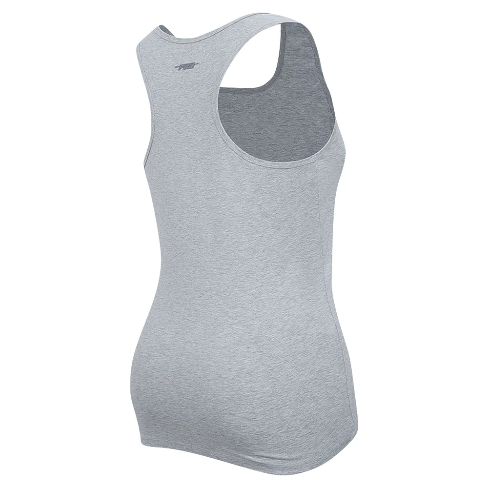 Women's Pro Standard Heather Gray Pittsburgh Steelers Triple Tonal Racerback Tank Top