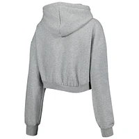 Women's The Wild Collective Gray Pittsburgh Steelers Cropped Pullover Hoodie