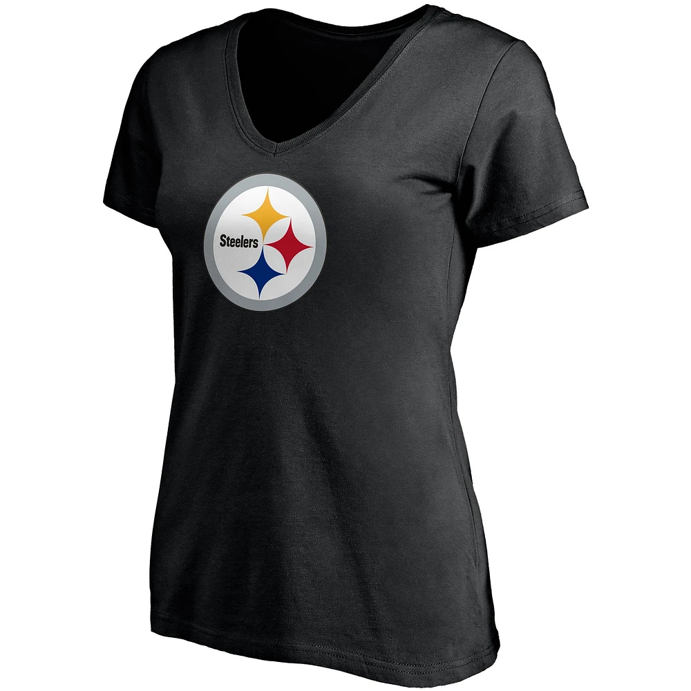 Women's T.J. Watt Black Pittsburgh Steelers Player Icon Name & Number V-Neck T-Shirt