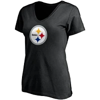 Women's T.J. Watt Black Pittsburgh Steelers Player Icon Name & Number V-Neck T-Shirt