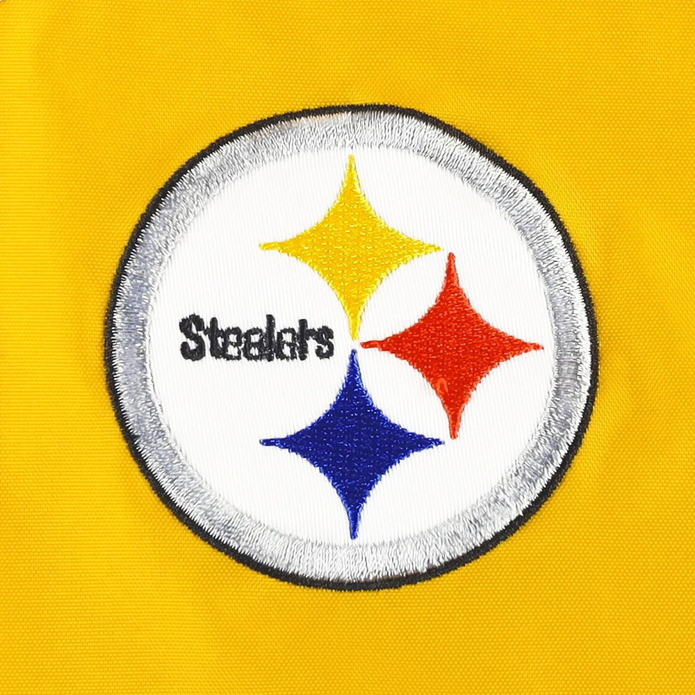 Women's Tommy Hilfiger White/Gold Pittsburgh Steelers Staci Half-Zip Hoodie Windbreaker Jacket