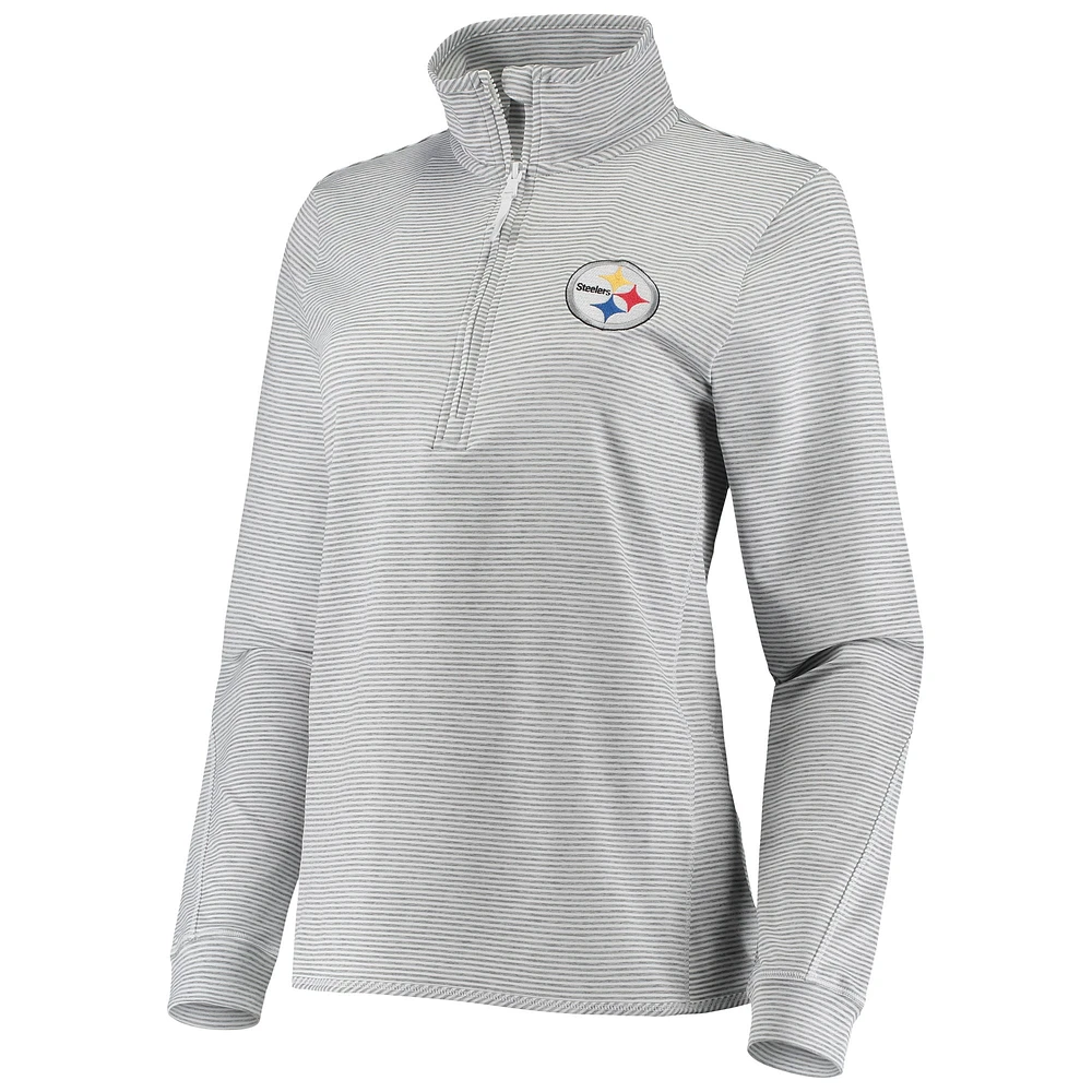 Women's Vineyard Vines Heather Gray Pittsburgh Steelers Sankaty Shep Half-Zip Pullover Top