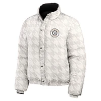 Women's WEAR by Erin Andrews  Black/White Pittsburgh Steelers Reversible Cropped Full-Zip Puffer Jacket