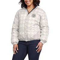 Women's WEAR by Erin Andrews  Black/White Pittsburgh Steelers Reversible Cropped Full-Zip Puffer Jacket