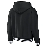 Women's WEAR by Erin Andrews Black Pittsburgh Steelers Lace-Up Pullover Hoodie