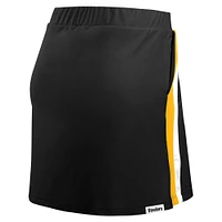 Women's WEAR by Erin Andrews Black Pittsburgh Steelers Stripe Skort