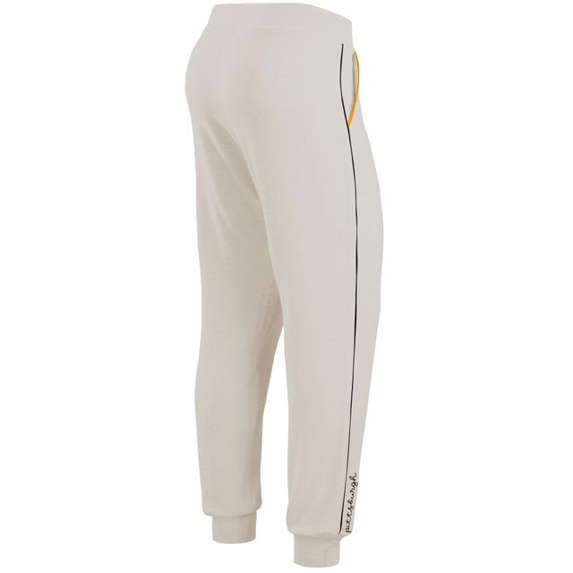 WEAR par Erin Andrews crème Pittsburgh Steelers Tri-Blend Raglan Pullover Sweatshirt & Pants - Lounge Set