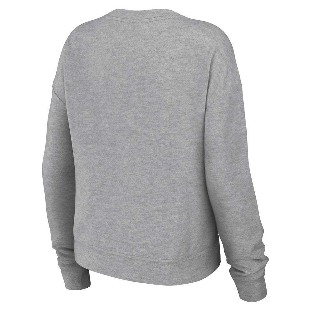 Women's WEAR by Erin Andrews  Heather Gray Pittsburgh Steelers Plus Knitted Tri-Blend Long Sleeve T-Shirt & Pants Lounge Set