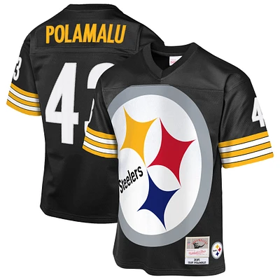 Maillot rétro noir des Steelers de Pittsburgh 2005 pour jeunes Mitchell & Ness Troy Polamalu