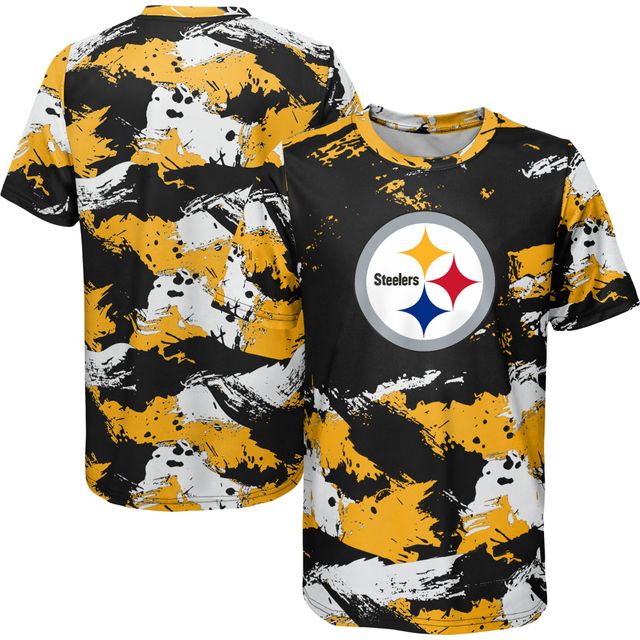 Motif croisé des Pittsburgh Steelers pour jeune, noir/or - T-shirt