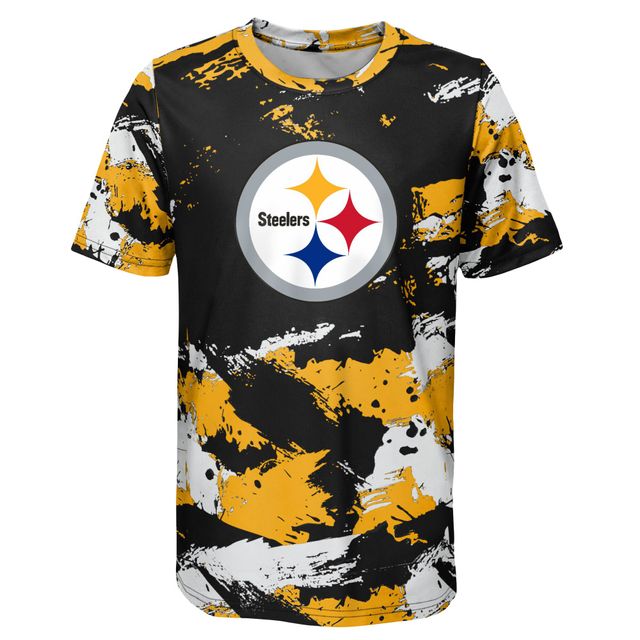 Motif croisé des Pittsburgh Steelers pour jeune, noir/or - T-shirt